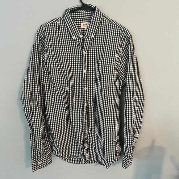 Levi's Gingham Check Button Down Shirt Men's Size Large Long Sleeves - Picture 1 of 7